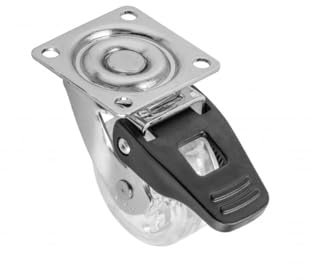 BRESKO 4-10 Stk Möbelrollen Lenkrollen Transportrollen Kastenrolle Rolle Laufrollen Möbel Set (6, Durchmesser 50 transparent + Bremse)