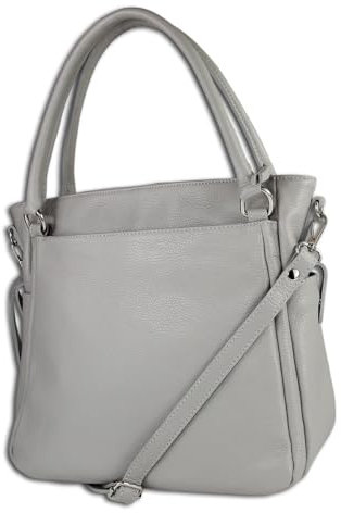 Toscanto Tasche hellgrau Handtasche, groß 38x31x13cm OTT160HK