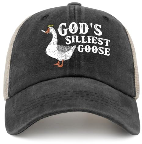 Lustiger alberner Goos-Hut, dumme Gans auf dem losen Hut für Frauen, Papa-Hüte, lustige Hüte, Schwarz-14, Einheitsgröße