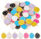 DICOSMETIC 84 Stück Smile Face Charms 7 Farben Happy Face Anhänger 17x13mm Klein Legierung Emaille Charms Flatback Runde Anhänger Mit Schlaufe Für DIY Armband Schmuckherstellung Bohrung: 1.6mm