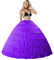 Damen 6 Reifrock Brautkleid Lang Petticoat A-Linie Unterrock Rockabilly Barock Kleid Unterröcke Krinoline 6 Ringe mit Rüschen fur Hochzeit Karneval Halloween Ball Prom(Violett)