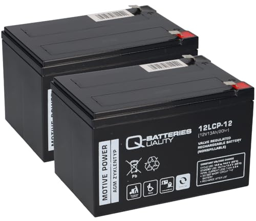 Akkuman.de Akkutechnik vom Fachmann Batterie compatible avec robot tondeuse 24 V 2 x 12LCP-12 12 V-13 Ah AGM plomb non tissé sans entretien QB