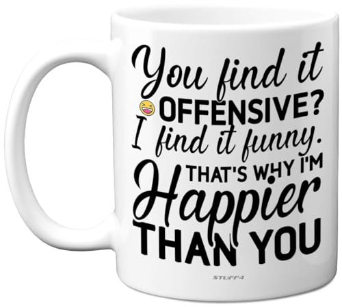 Funny Novelty Mug Gifts - Find It Funny - Fun Birthday Mug Present for Colleague Husband Wife Best Friend Auntie Uncle Sister Brother, 11oz Ceramic Dishwasher Safe Coffee Cup