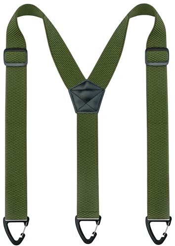 JEMYGINS Herren Outdoor Hosenträger Y-Typ längenverstellbar mit Dreieckige Anti-Rutsch-Schnalle Olivgrün