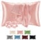 BEDELITE Satin Kissenbezug 40 x 80 Rosa - Kopfkissenbezug 2er Set Weich wie Seidenkissenbezug 40x80 Sommer mit 2 Haargummis für Haar und Haut, Similar to Silk Pillowcase Pillow Cover