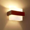 DELIPOP Holz Wandleuchte Innen - Vintage E27 Wandlampe Innen mit Glas Lampenschirm, Auf und Ab Beleuchtung Moderne Wandbeleuchtung für Wohnzimmer Schlafzimmer Flur Treppen