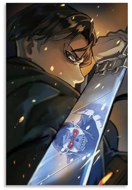 MNABSO Attack on Titan Anime Role Levi Ackerman Poster Dekorative Malerei Leinwand Wandkunst Wohnzimmer Poster Schlafzimmer Malerei 12x18inch(30x45cm)