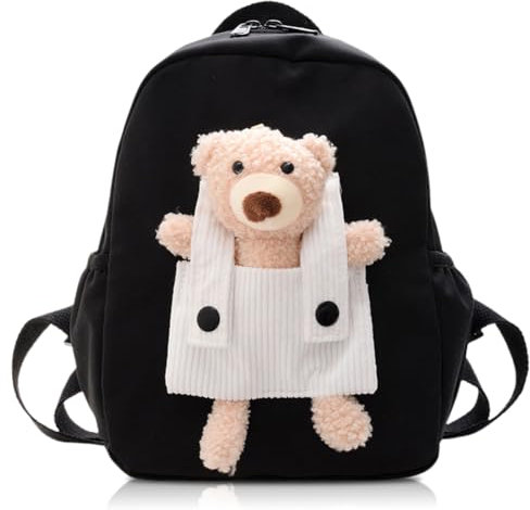 LGWJHCY Kleiner Bär Puppe Schulranzen, Bär Kindergarten Schultasche, Kleinkind Puppe Rucksack Kinderrucksack für Mädchen Mini Cartoon Schultasche für 2-5 Alter.