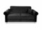 Ares Meble Stilvolles Sofa Dakota - Modernes Sofa 2 sitzer - Wohnzimmer Sofa - Kleine Sofa mit losen Rückenkissen - Solider Rahmen - Samt - Schwarz - Weiße-Beine