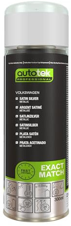 AutoTek Professional Exact Match Car Spray Paint, Volkswagen Satin Silver Metallic Aerosol Spray 300 ml