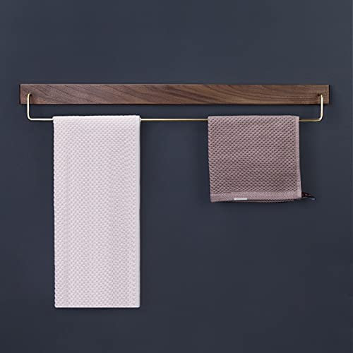 YJDZ Porte-serviettes en bois massif – Organiseur de salle de bain et de cuisine avec adhésif ou montage à vis (W-60)