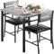IRONCK Juego de mesa de comedor para 2, mesa de cocina pequeña con sillas tapizadas, juego de mesa de comedor para cocina y comedor, juego de comedor compacto para espacios pequeños, color gris
