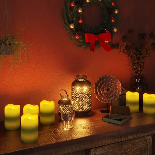 Homgoday 24 STK. LED-Kerzen mit Fernbedienung Warmweiß Weihnachtsbeleuchtung Weihnachtsdeko, Deko für Weihnachten, Party