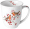 Ambiente Porzellan Tasse ca. 400ml Becher Bone China Mug Für Tee Oder Kaffee Herbst Winter Weihnachten Christmas Christmas robins white
