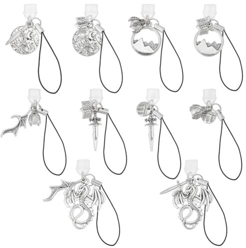 OLYCRAFT 10 Stück Staubschutz Stöpsel Mountain Staubstöpsel Charms 75 95mm Staubdichte Handy Stecker Mit Drachen Und Klauenanhängern Typ C Staubstöpsel Charm Typ C Anschlussschutz Telefonanhänger