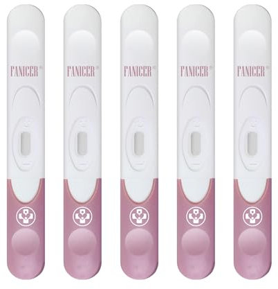 5 Stück Pregnancy Test,Zuverlässig und Einfach,Frühschwangerschaftstest Ultrafrühtest,3 Minuten Schnellerkennung (Pink)