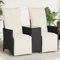 Xichuzi Gartensofa 2-Sitzer Verstellbar mit Tisch Schwarz Poly Rattan, Lounge Sofa Outdoor, Garten Loungemöbel, Gartensofa, Gartenlounge - 365715