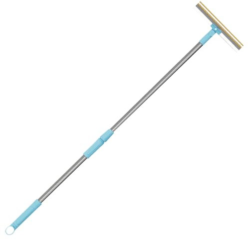 ISOYTERO Carpet Rake for Pet Hair Removal Retractable Detachable 55inch Carpet Scraper with 360° Rotary Head Pet Hair Removal Tool for Couch, Blue Rake for