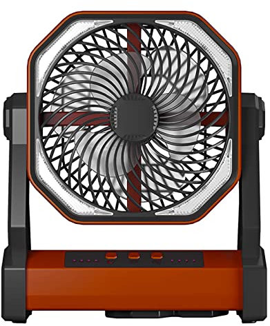 Ventilador de techo recargable por USB de 20000 mAh, ventilador de camping con LED de 4 velocidades, ventilador colgante para dormitorio, oficina, dormitorio