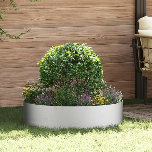 Pot en métal gris avec finition mate, design cylindrique, utilisation intérieur/extérieure, 80 cm de diamètre