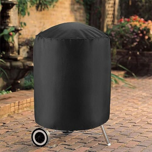 BBQ Grill Cover Outdoor Protective Cover For Weber Q1000 Q2000 Series Gas Grill Heavy Duty Waterproof Weather Resistant Black Polyester (61 * 72cm)