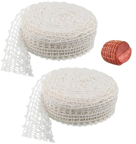 HMCEY 2 Stück Bratennetz für Rollbratennetz 2 M,Fleischnetz zum Räuchernetz Kaliber 16,Schinkennetz für Braten Elastisch,Wurstnetz zum Räuchern,Netz zum Braten und Kochen,Küchennetz zum Aufbewahren