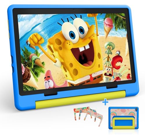 Laptok Kinder Tablet 10 Zoll, Android 16 Tablet für Kinder mit 24 GB RAM+64GB ROM(TF 1TB), Wi-Fi 6G, Widevine L1, 6000mAh, Sturzsicherer Schutzhülle, Blau