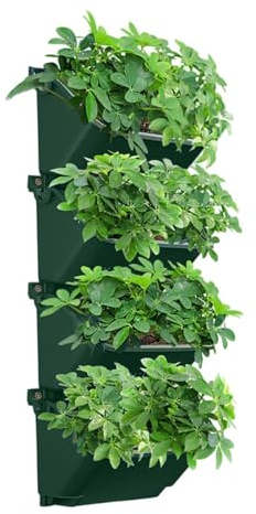 Fioriera da Giardino Verticale 4 Pezzi Vasi Verticali Traspiranti con | Fioriera da Esterno per Giardino per Patio, Portico, Balcone, Cortile, Arredamento, Piante da Esterno, Ciliegie e