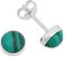 Ohrstecker 925 Silber Malachit grüner gestreifter Stein Edelstein Ohrringe echt Silber Damen Sterling Silber Stecker Geschenk(MOS-038-10)