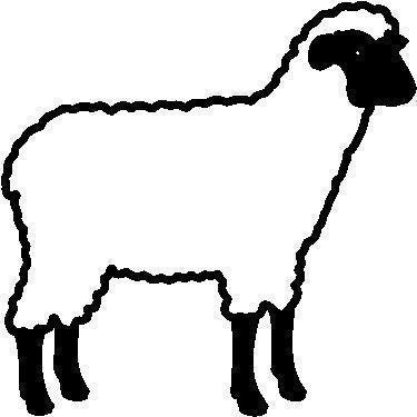 Aufkleber Applikation - Schaf - AP0461 - versch Farben zur Wahl Farbe schwarz, Größe 40cm