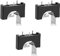 sourcing map 3Pcs 3 Terminals Vertical Coin Button Battery Holder Black for CR2025