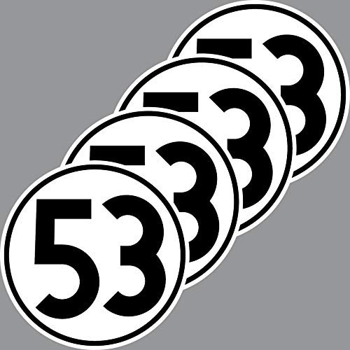 4 Aufkleber 10cm Startnummer 53 Sticker Auto Start Nummer Herbie VW Käfer Deko