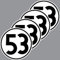 4 Aufkleber 10cm Startnummer 53 Sticker Auto Start Nummer Herbie VW Käfer Deko