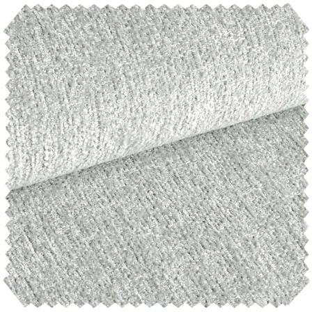 novely® exquisit TESSANO - Samtweicher Chenille-Polsterstoff in 3D-Optik - Schwer Entzündbarer Möbelstoff - Pflegeleichte Meterware 1lfm | Farbe: 04 Silbergrau