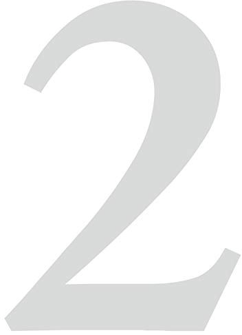 Zahlen-Aufkleber Nr. 2 in silber I Höhe 5 cm I selbstklebende Haus-Nummer, Ziffer zum Aufkleben für Außen, Briefkasten, Tür I wetterfest I kfz_478_2