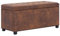 vidaXL Ottoman mit Stauraum Sitzhocker Sitzwürfel Sitzbank Aufbewahrungsbox Hocker Truhenbank Sitztruhe Truhe Sitzbox 87,5cm Braun Wildleder-Optik