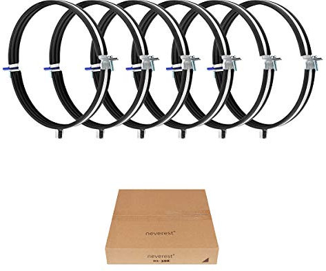 neverest® RS Lot de 6 colliers de serrage en acier galvanisé avec joint en caoutchouc 200 mm Filetage combiné M8/10