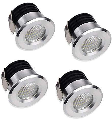 Yangtek 4 x Mini Spot LED Encastré Mini Projecteurs 3W LED Blanc Chaud Pour Vitrine Station Intérieur Éclairage Plaque de plâtre Incl.Seperated Transformateur