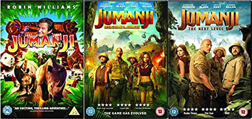 Jumanji all 3 movies complete collection dvd: Jumanji, Jumanji: Welcome to the Jungle, Jumanji: The Next Level