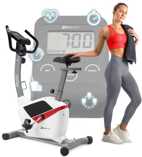 Hop-Sport Heimtrainer Fahrrad HS-2090H AVEO- Fahrradergometer mit Pulssensoren, Schwungmasse 9 kg - Ergometer für ein max. Nutzergewicht von 120kg weiß