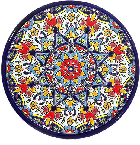 Platos Decorativos para Pared, Pintados a Mano con la técnica de la Cuerda Seca. Cerámica Andaluza. Grabado y Cerámica Española. 21 CM.52110