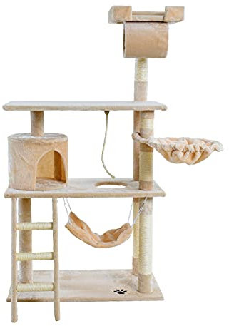 ESTEXO Katzenkratzbaum Kratzbaum Katzenbaum Spielbaum XXL Kletterbaum für Katzen Kratzmöbel Spielmöbel Beige