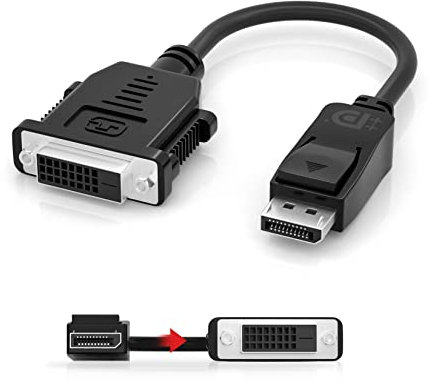 BolAAzuL Cavo adattatore da DisplayPort a DVI-D Single Link, Display Port DP 1.2 a DVI (24+1), cavo convertitore passivo maschio a femmina, nero, per PC portatili Nvidia HP Dell Lenovo