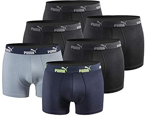 PUMA Herren Boxershorts 6er Pack Statement Edition Black-Navy-Blue New XXL