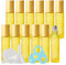 TIANZD Lot de 24, Flacons à Bille pour Huiles Essentielles 10ml – Bouteilles Rechargeables en Verre jaune Mat avec Billes en Acier Inoxydable (1 décapsuleur et 1 entonnoir)