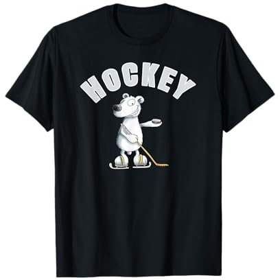 Eishockey Eisbär Design I Lustiges Hockey Bär Motiv T-Shirt
