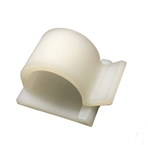 Self Adhesive Natural Cable Clips 16mm 25mm 28mm Mounts Wire Conduit Tubing Nylon Sticky Pads (25mm x 25mm Hole: 10.0mm, 10)