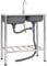 vidaXL Fregadero de Camping Doble Seno y Grifo Lavabo Cocina de Jardín Garaje Patio Terraza Balcón Exterior Autocaravana Escurridor Acero Inoxidable