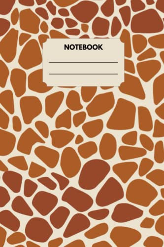 Notebook, 6 x 9, Giraffe Pattern: 100 Pages, Wide-Ruled, Softcover