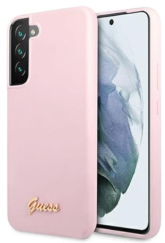 Guess GUHCS22MLSLMGLA Hülle für S22+ S906 Lavender Silicone Script Metal Logo